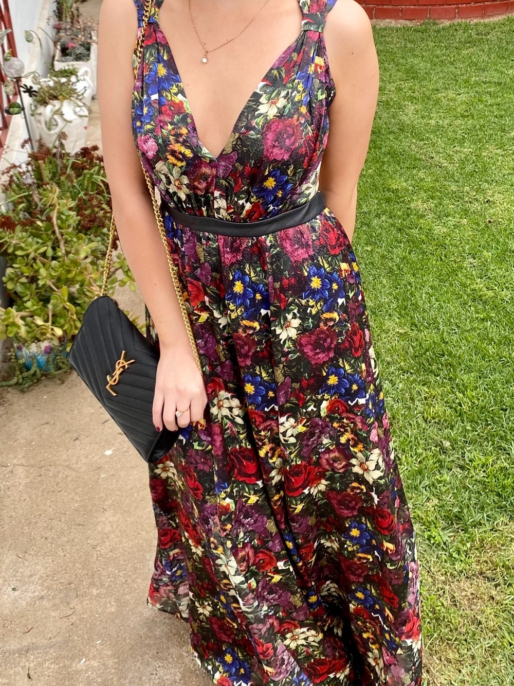 Alice + Olivia Silk Floral Maxi Dress – Size 0/XS